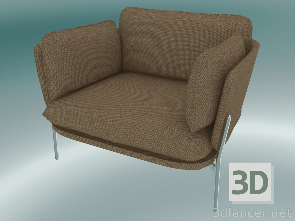 modèle 3D Fauteuil Cloud (LN1, 84x100 N 75cm, Pieds Chromés, Hot Madison 495) - preview