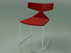 Silla apilable 3711 (en trineo, con almohada, Rojo, V12)