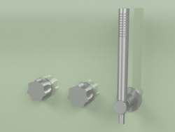 Conjunto mural de 2 mezcladores hidro-progresivos con teleducha (17 68, AS)