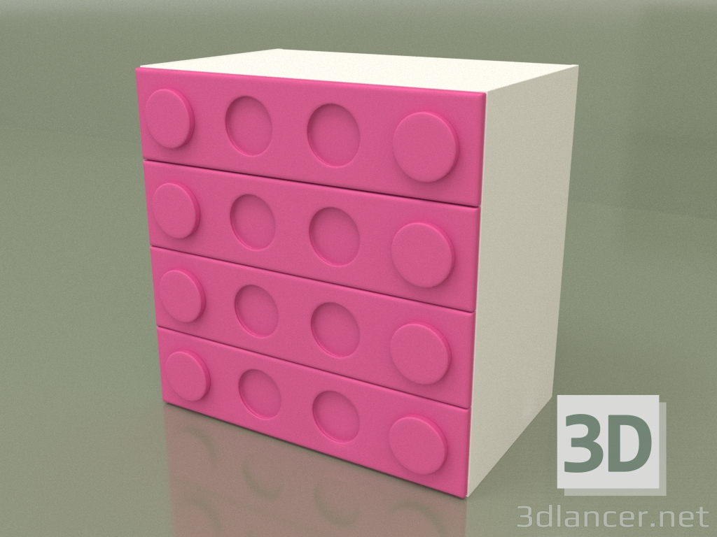 Modelo 3d Cômoda (rosa) - preview