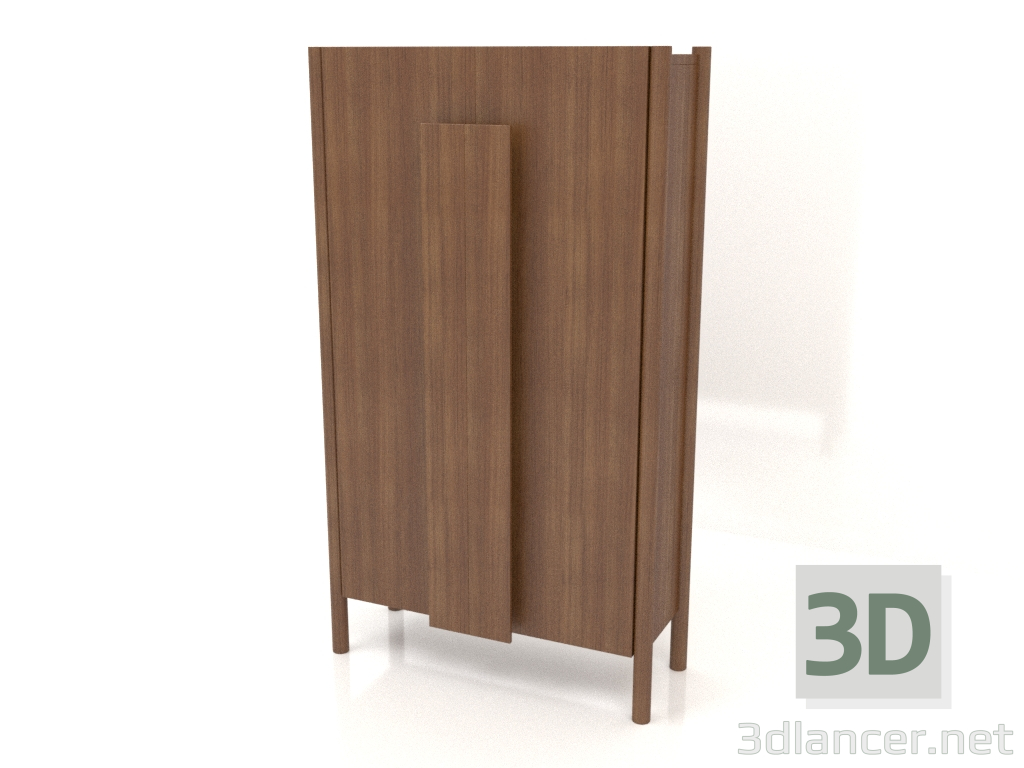 Modelo 3d Roupeiro com puxadores compridos (sem arredondamento) W 01 (800x300x1400, madeira castanho claro) - preview