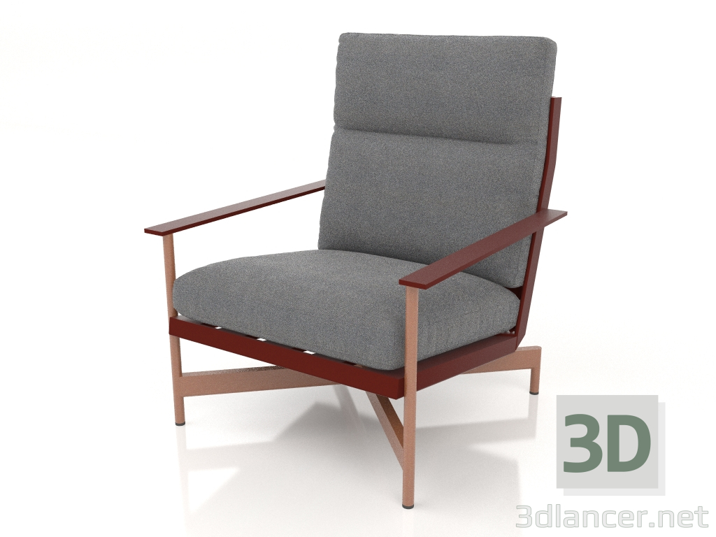 modèle 3D Fauteuil club (Rouge vin) - preview