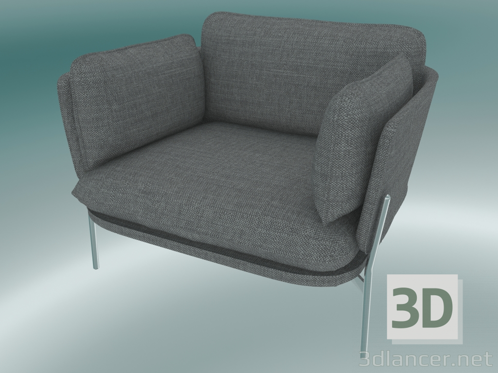 Modelo 3d Poltrona Cloud (LN1, 84x100 N 75cm, pernas cromadas, Hot Madison 724) - preview