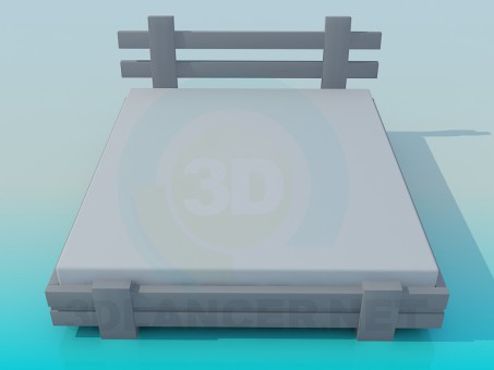 3D Modell Bett - Vorschau