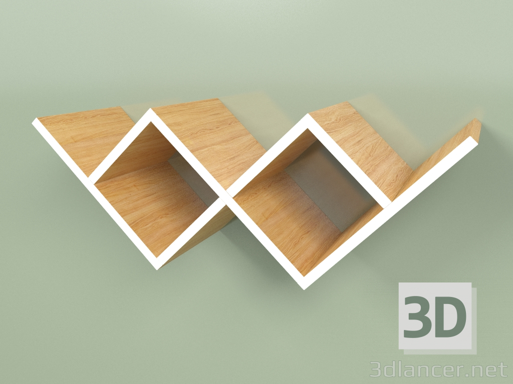 Modelo 3d Bookshelf Woo Shelf (branco) - preview