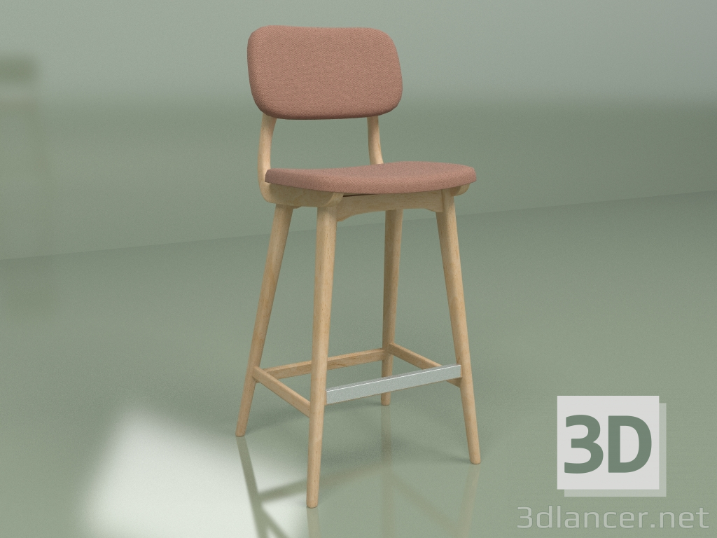 3d model Taburete de bar Civil 2 (marrón, roble blanco) - vista previa