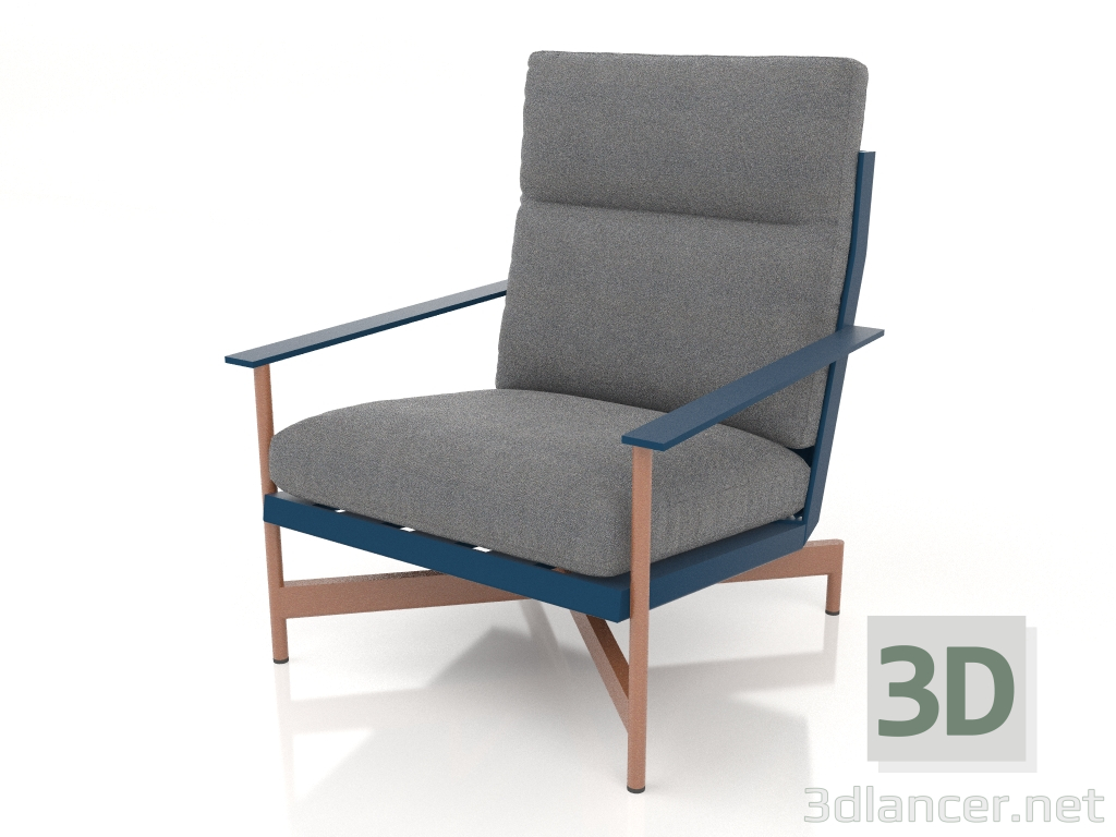 3D Modell Clubsessel (Graublau) - Vorschau