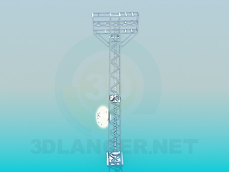 modello 3D Palo con illuminazione notturna - anteprima