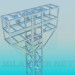 3d model Pole with floodlights - preview