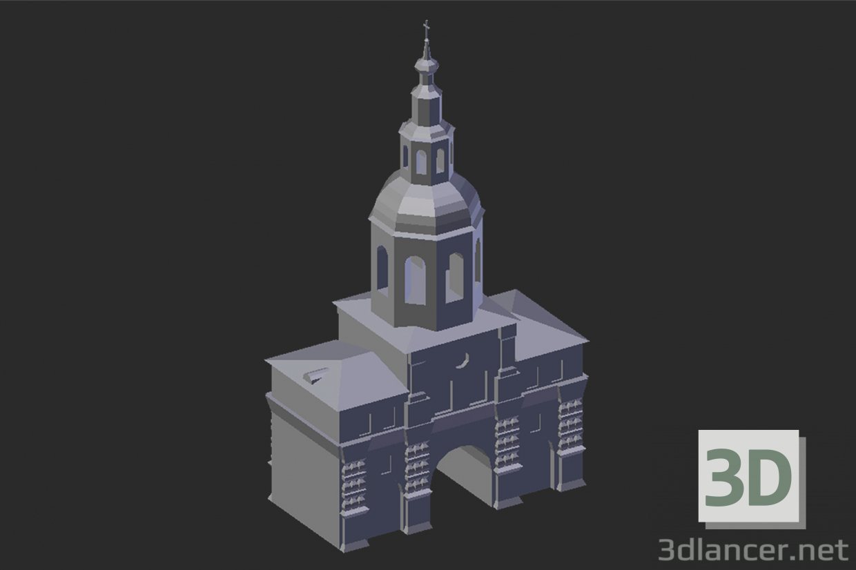 3d model Moscú Monasterio Danilov. Iglesia de Simeon el Stylite - vista previa