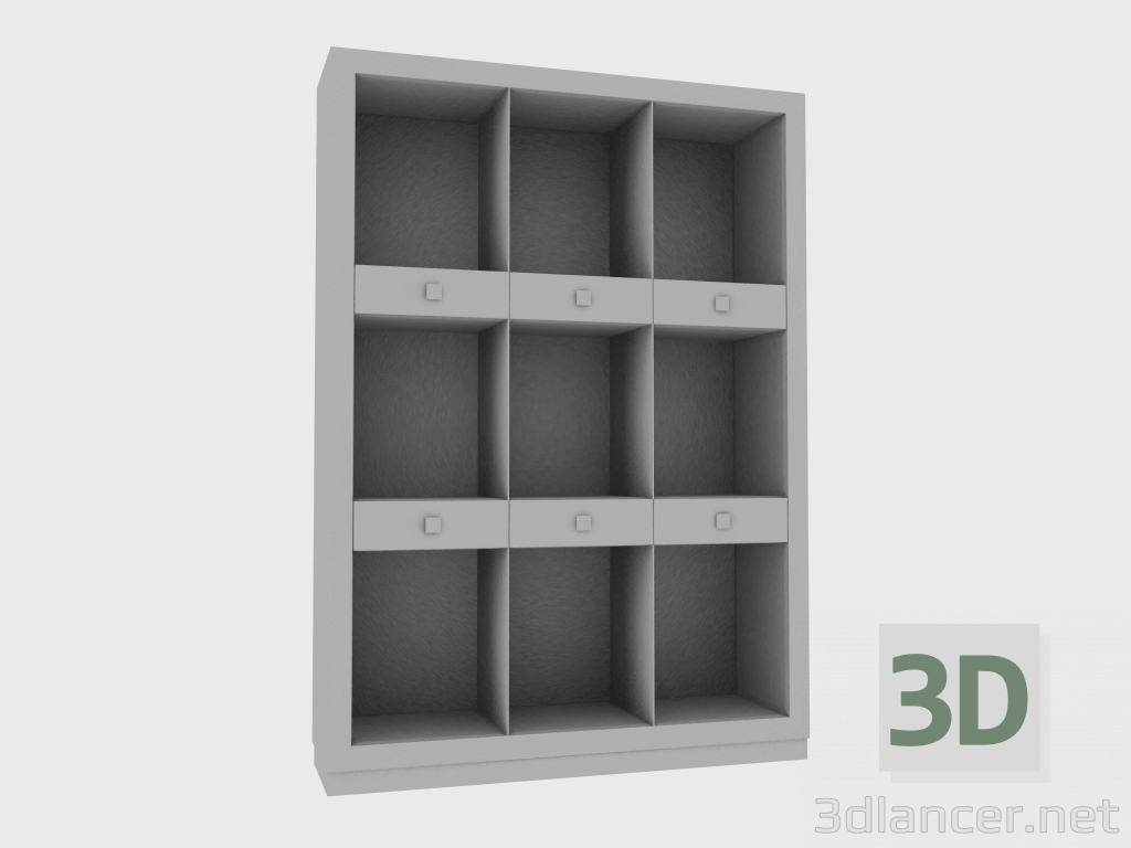 3D Modell Rack EMILY HOHE EINHEIT MIT RÜCKEN (135x35xH190) - Vorschau