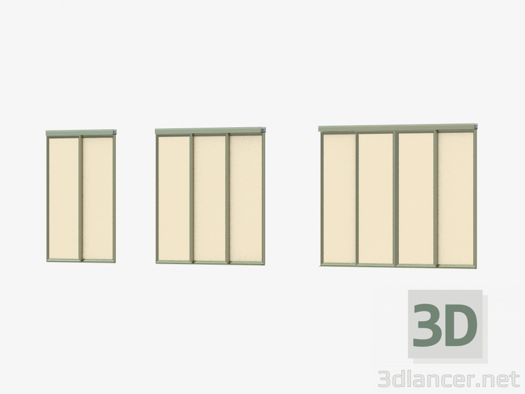 3d модель Межкомнатная перегородка А4 (champane sand glass) – превью