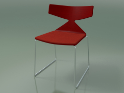 Silla apilable 3711 (en trineo, con almohada, rojo, CRO)