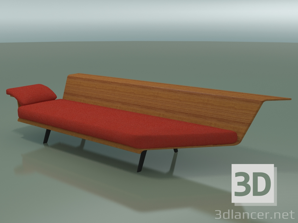 3d model Módulo de salón angular 4423 (90 ° a la izquierda, efecto teca) - vista previa