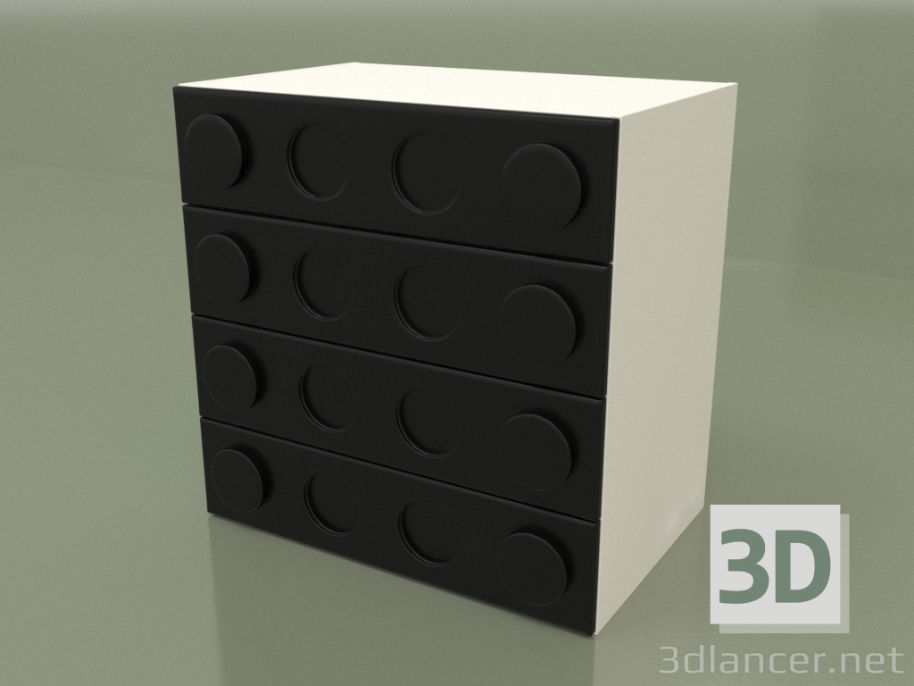 3d model Pecho de cajones (negro) - vista previa