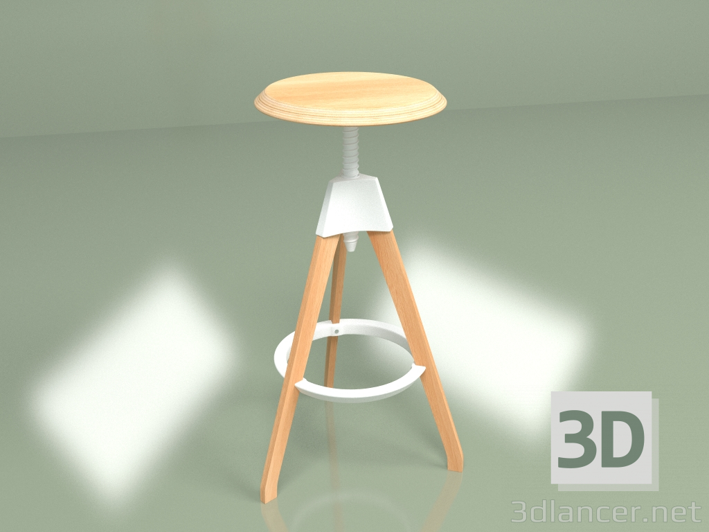 Modelo 3d Banco de bar Jerry (branco) - preview