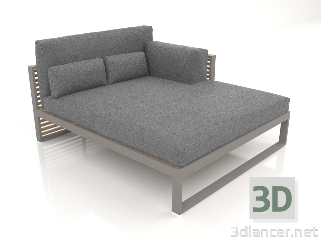 modèle 3D Canapé modulable XL section 2 droite, dossier haut (Gris quartz) - preview