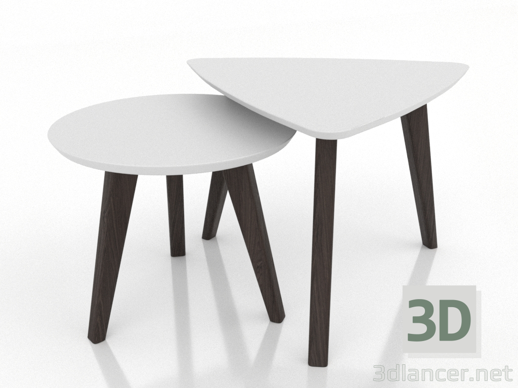 3d модель Набір журнальних столиків (попелястий горіх) – превью 3d модель Набір журнальних столиків (попелястий горіх) – превью