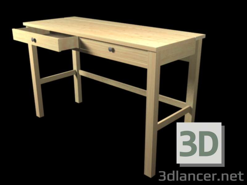 Modelo 3d Tabela 2 gavetas HEMNES - preview