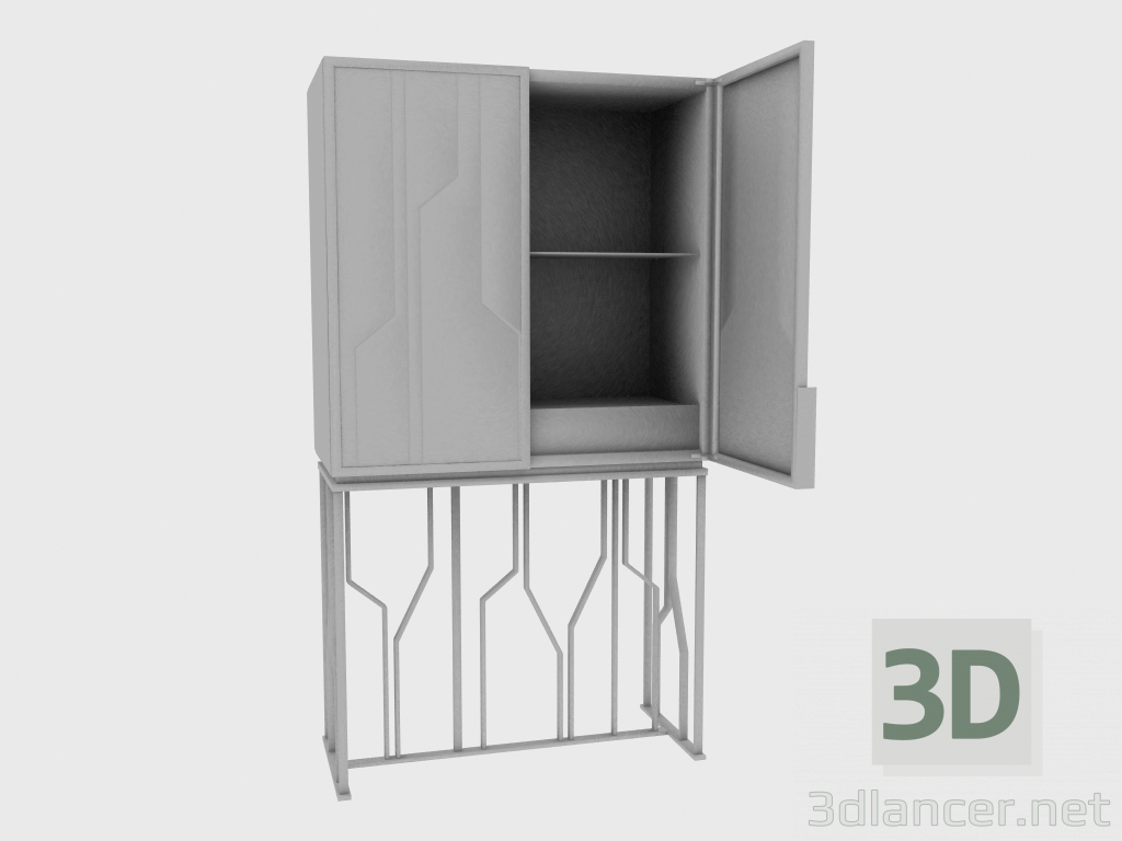 modello 3D GINZA BAR CABINET GLASS (90X42XH175) Bar - anteprima