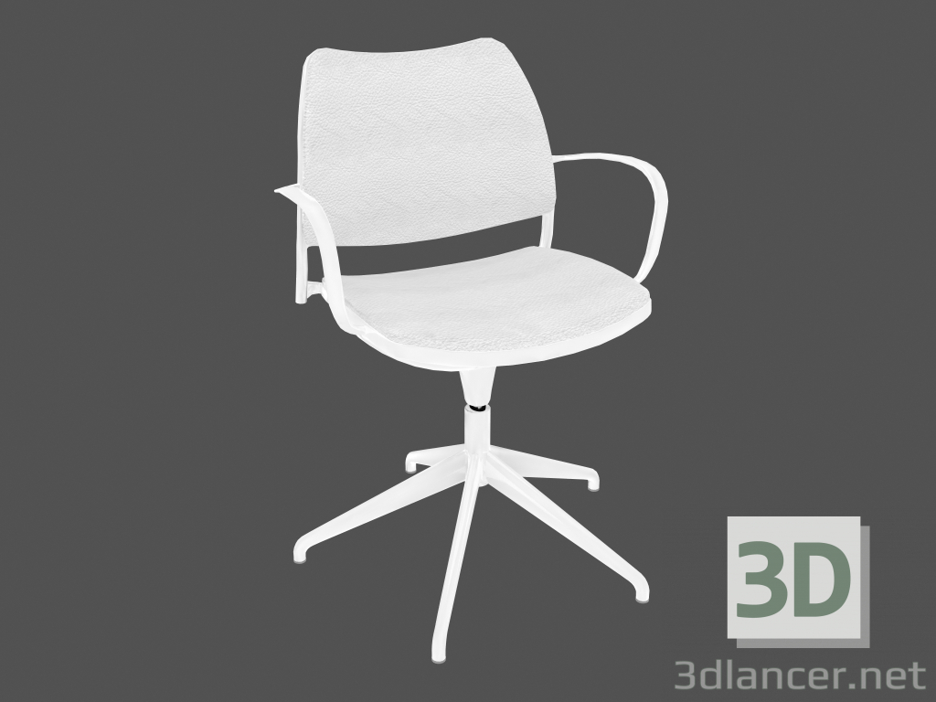 3d model Silla de oficina con estructura blanca (giratoria) - vista previa