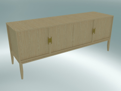 Media console with 4 facades (Light Oak)