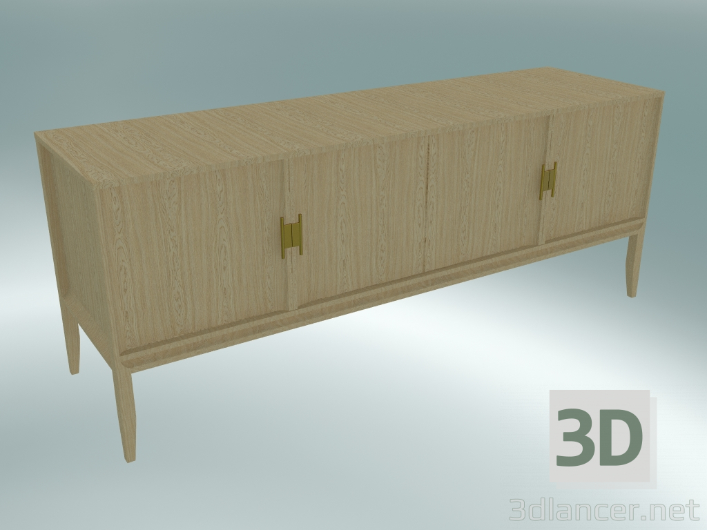 Modelo 3d Console de mídia com 4 fachadas (Light Oak) - preview