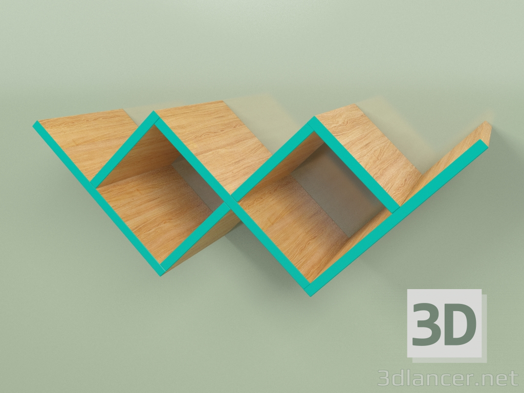 3d модель Книжная полка Woo Shelf (бирюзовый) – превью