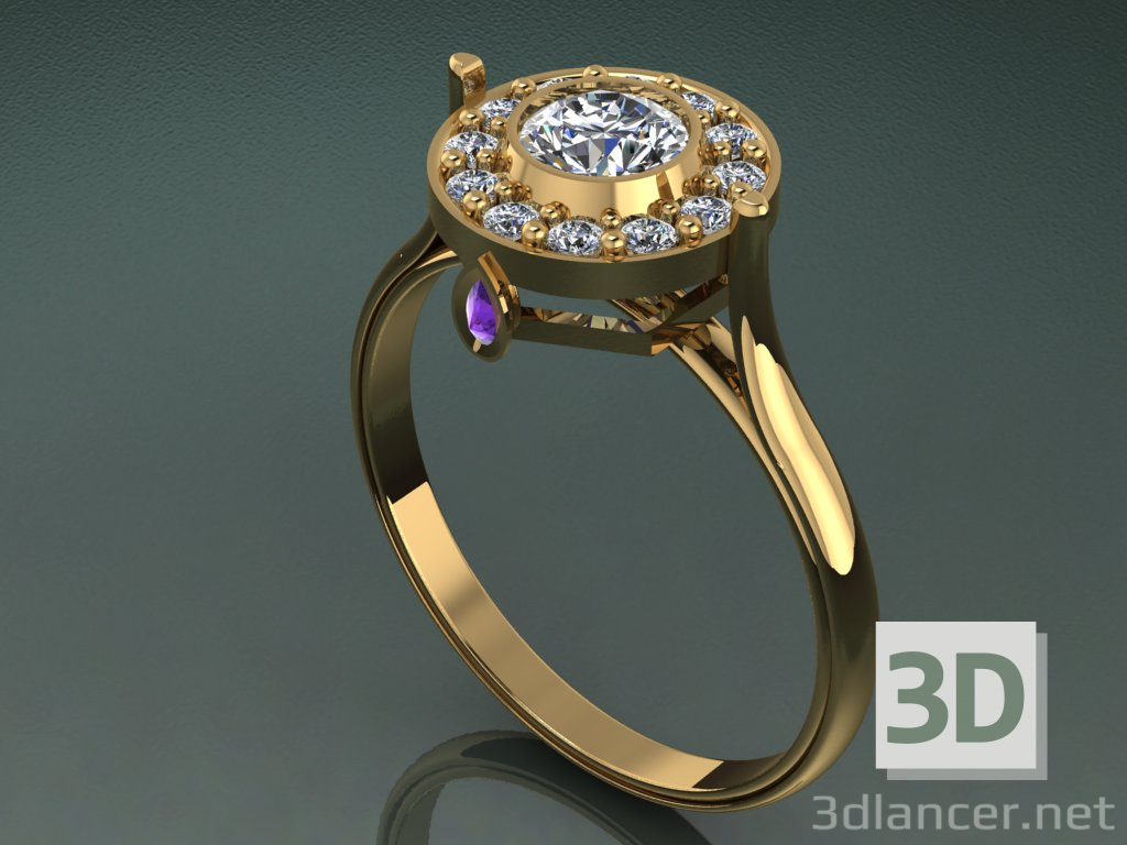 modello 3D di anello da donna comprare - rendering