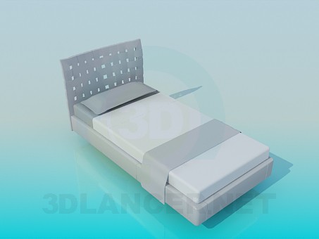 3d model Cama con cabecero - vista previa