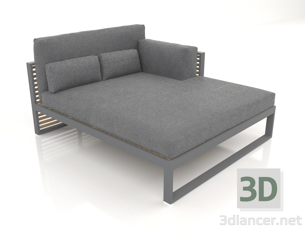 Modelo 3d Sofá modular XL, secção 2 direita, encosto alto (Antracite) - preview