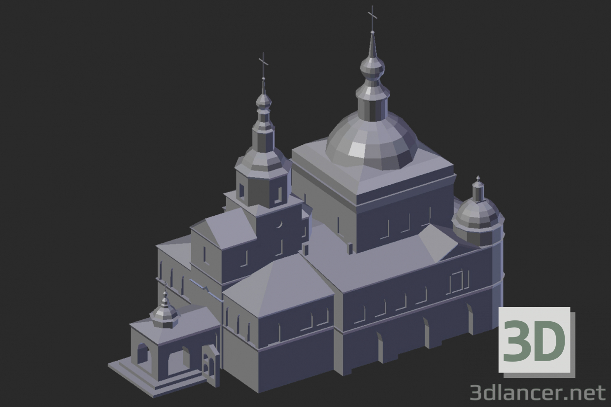 3d model Moscú Monasterio Danilov. Iglesia de los Santos Padres de los Siete Concilios Ecuménicos - vista previa