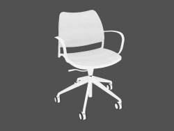 Office chair with white frame (on casters)