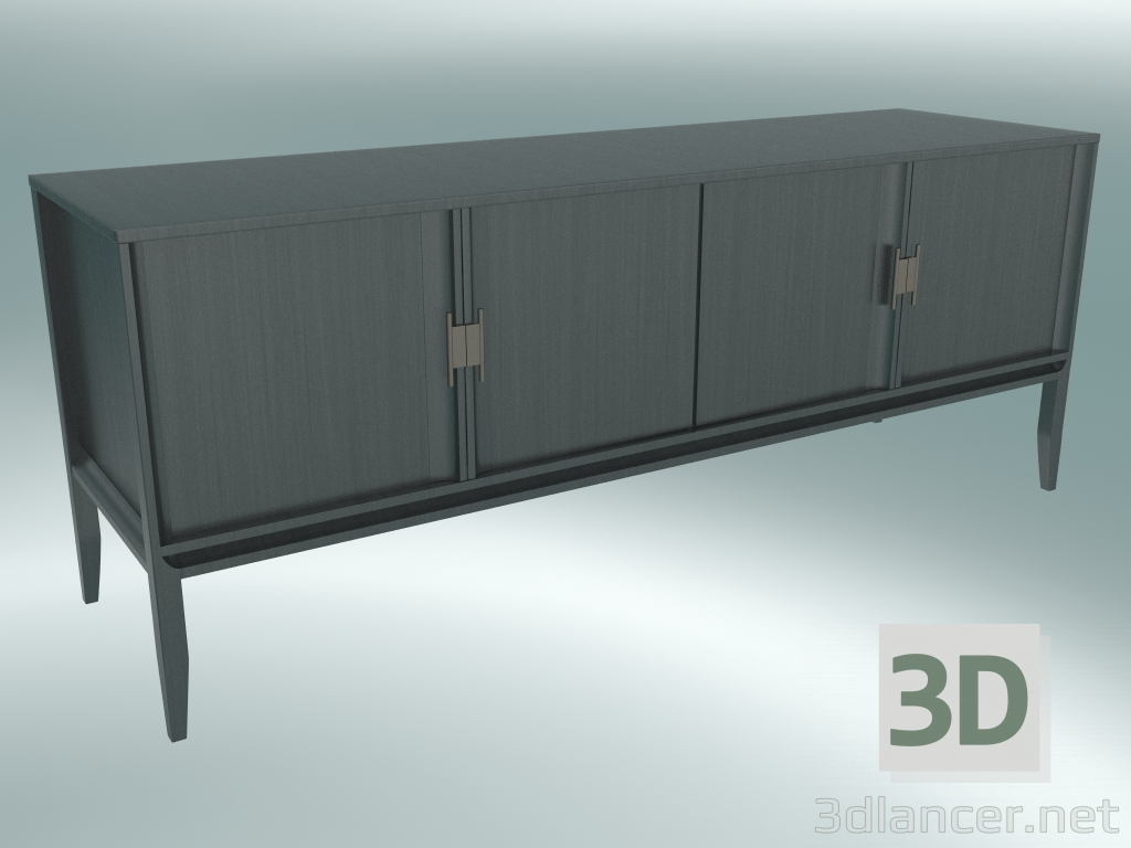 modello 3D Console multimediale con 4 facciate (Rovere grigio) - anteprima