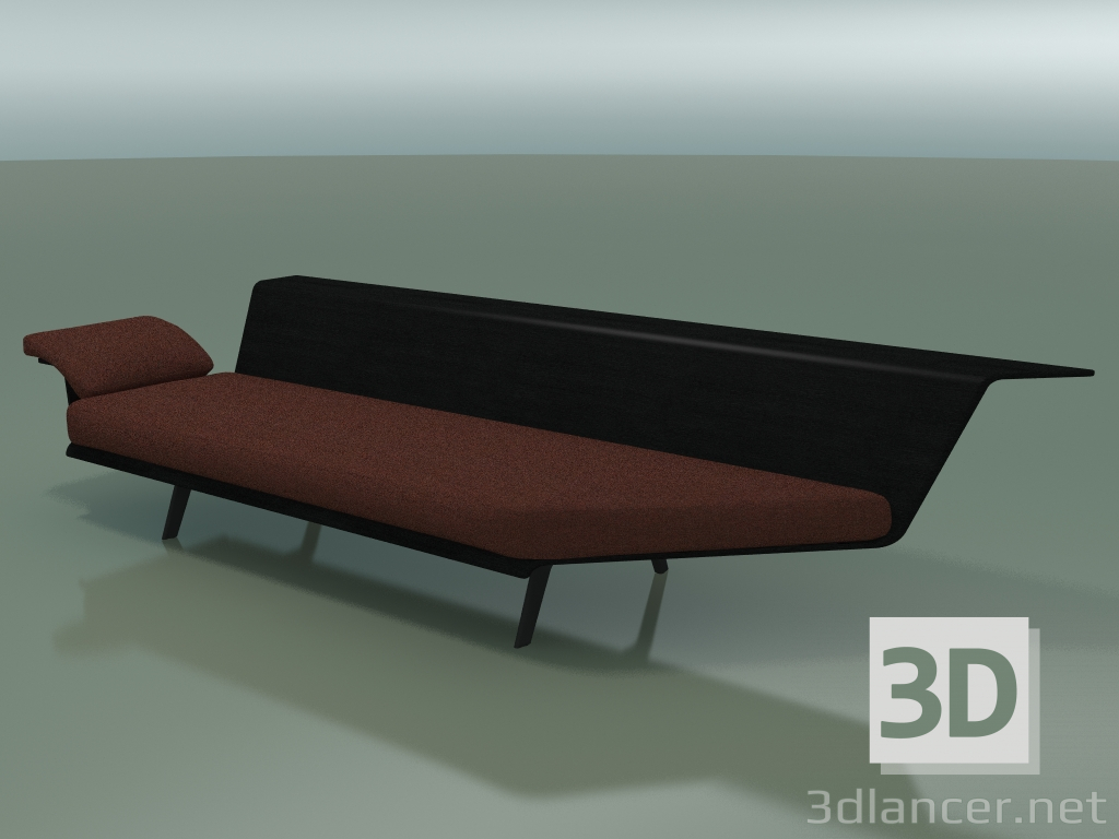 3d model Módulo de salón angular 4423 (90 ° a la izquierda, negro) - vista previa