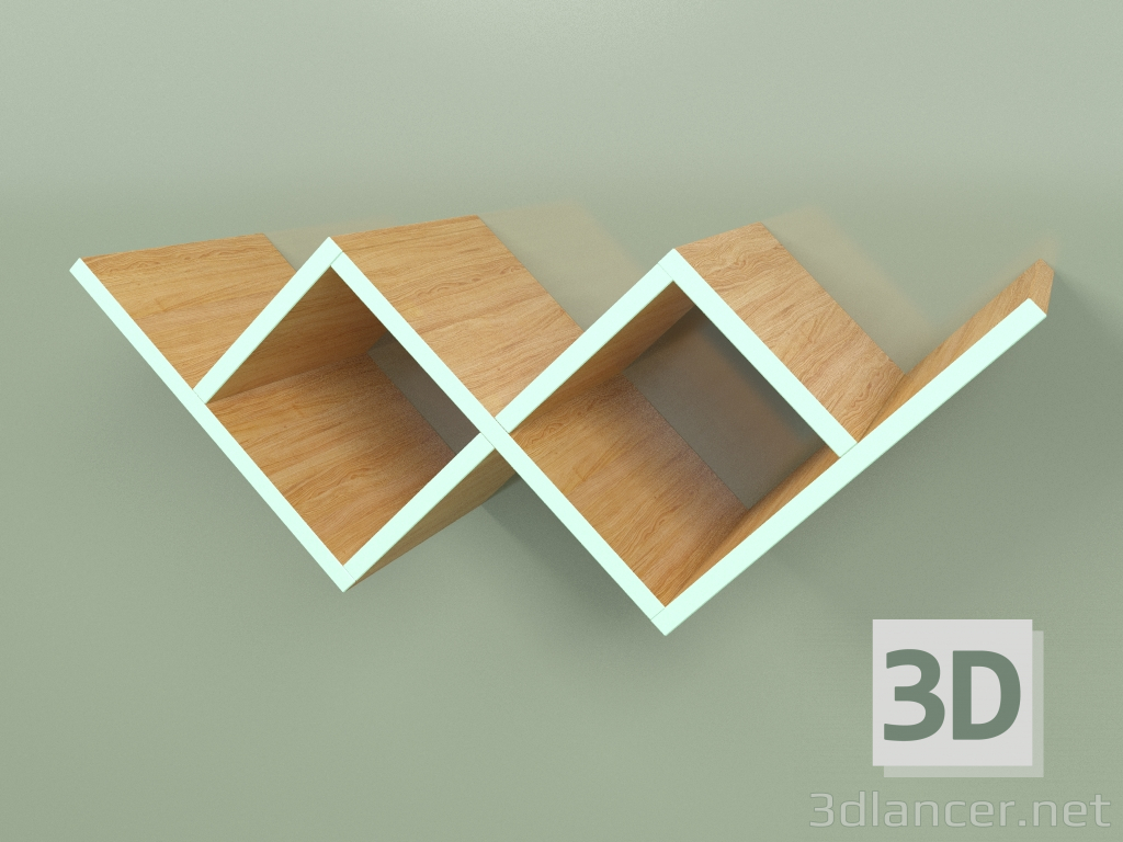 Modelo 3d Bookshelf Woo Shelf (ondas do mar) - preview