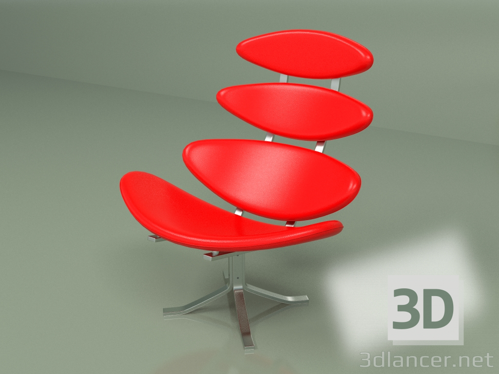 3d model Sillón Corona (rojo) - vista previa