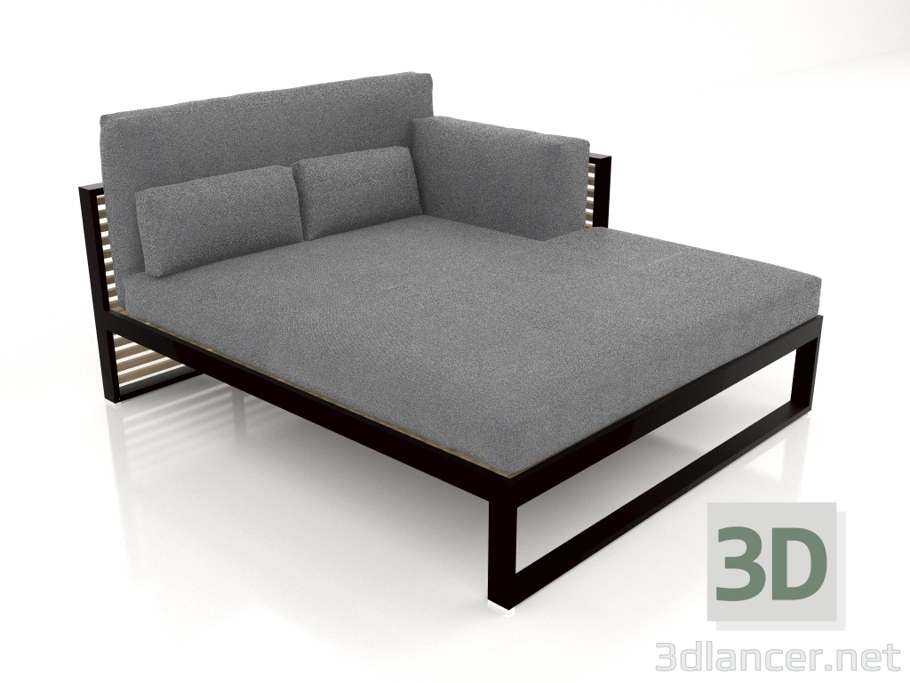 modèle 3D Canapé modulable XL, section 2 droite, dossier haut (Noir) - preview