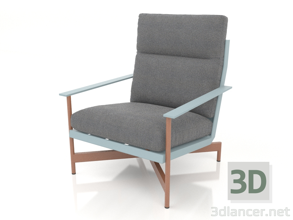 modèle 3D Fauteuil club (Bleu gris) - preview