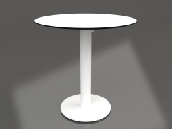 Table à manger sur pied colonne Ø70 (Blanc)