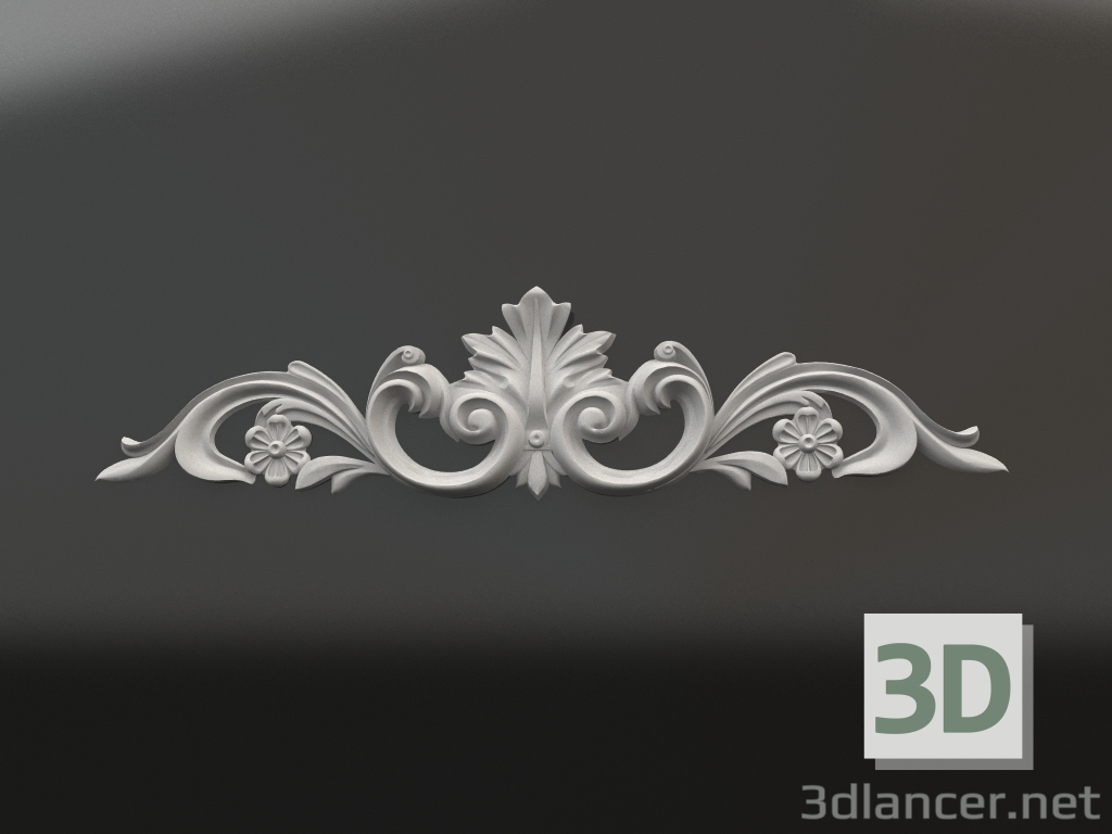 modello 3D Elemento decorativo gesso DE 032 (800x188x30) - anteprima