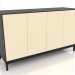 Modelo 3d Móvel de TV FARGO com fachadas fresadas 1600x500x950 mm (baunilha, carvalho preto, opção 4) - preview