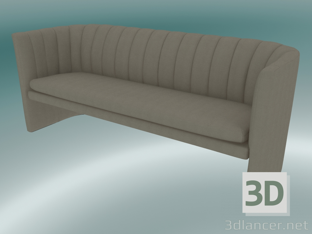 3d model Sofá triple mocasín (SC26, H 75cm, 185x65cm, Velvet 13 Ivory) - vista previa