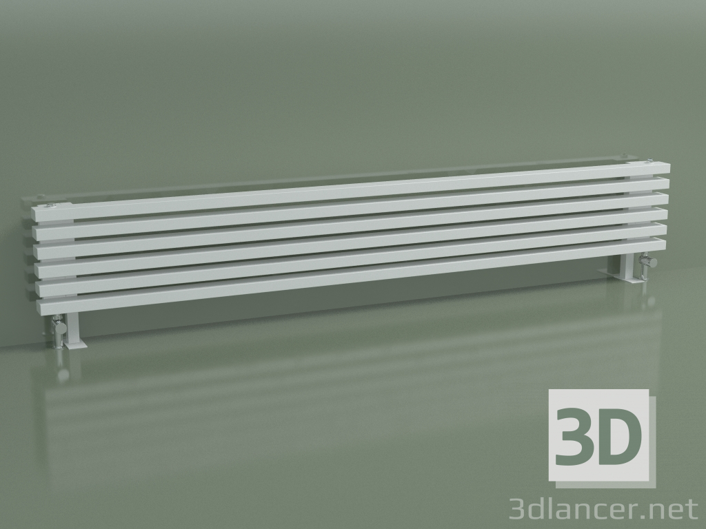 3D Modell Horizontalstrahler RETTA (6 Abschnitte 2000 mm 60x30, weiß glänzend) - Vorschau