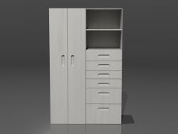 Kleiderschrank mit Regalen