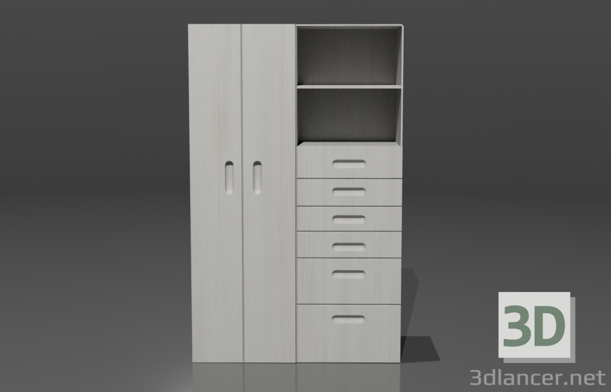 modèle 3D de Armoire avec étagères acheter - rendu