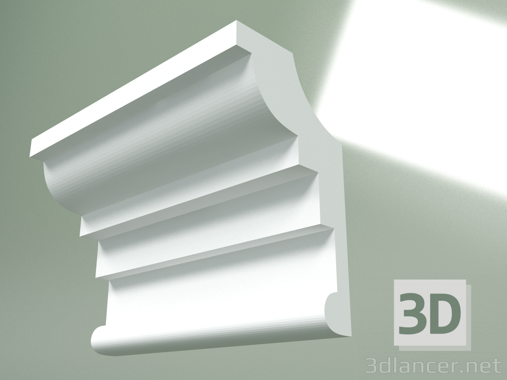 modello 3D Cornicione in gesso (zoccolo a soffitto) KT347 - anteprima