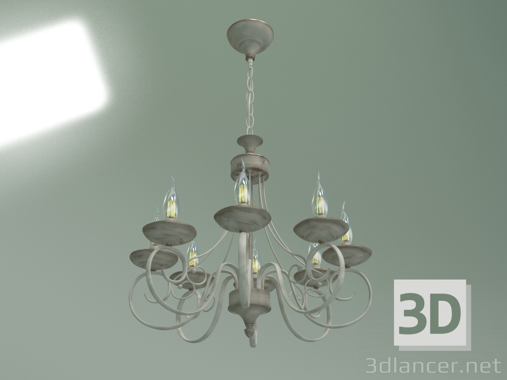 3d model Araña colgante 22404-8 (blanco con oro) - vista previa