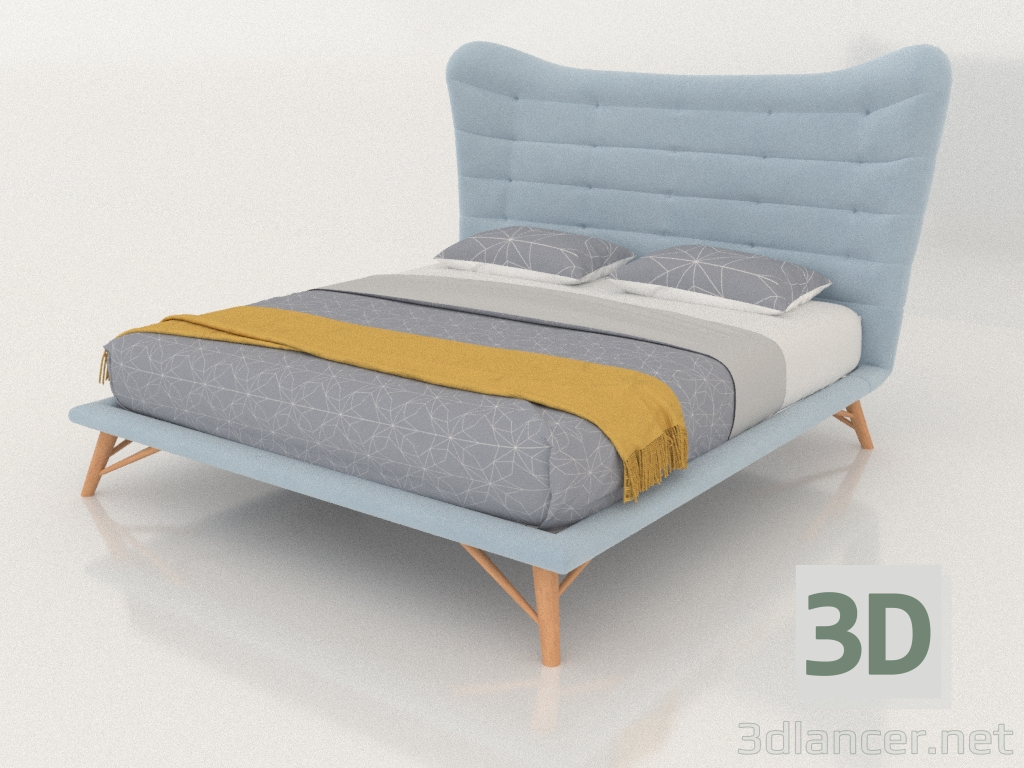 modello 3D Letto Venezia 180x200 (blu) - anteprima