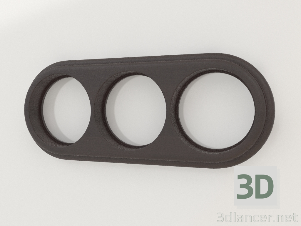 Modelo 3d Moldura para 3 postes Legenda (wenge) - preview